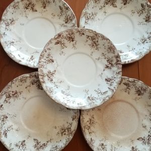 5 Antique Saucers